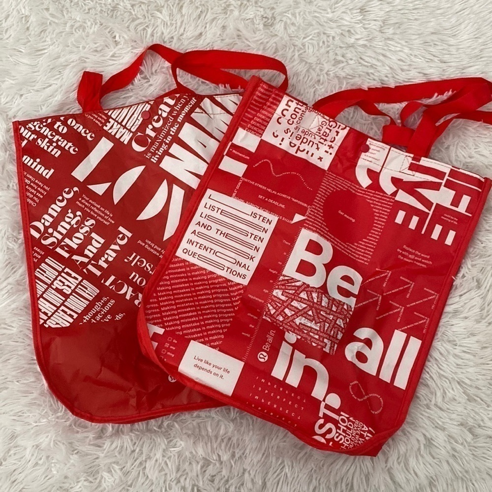 Lululemon red & white small bag bundle